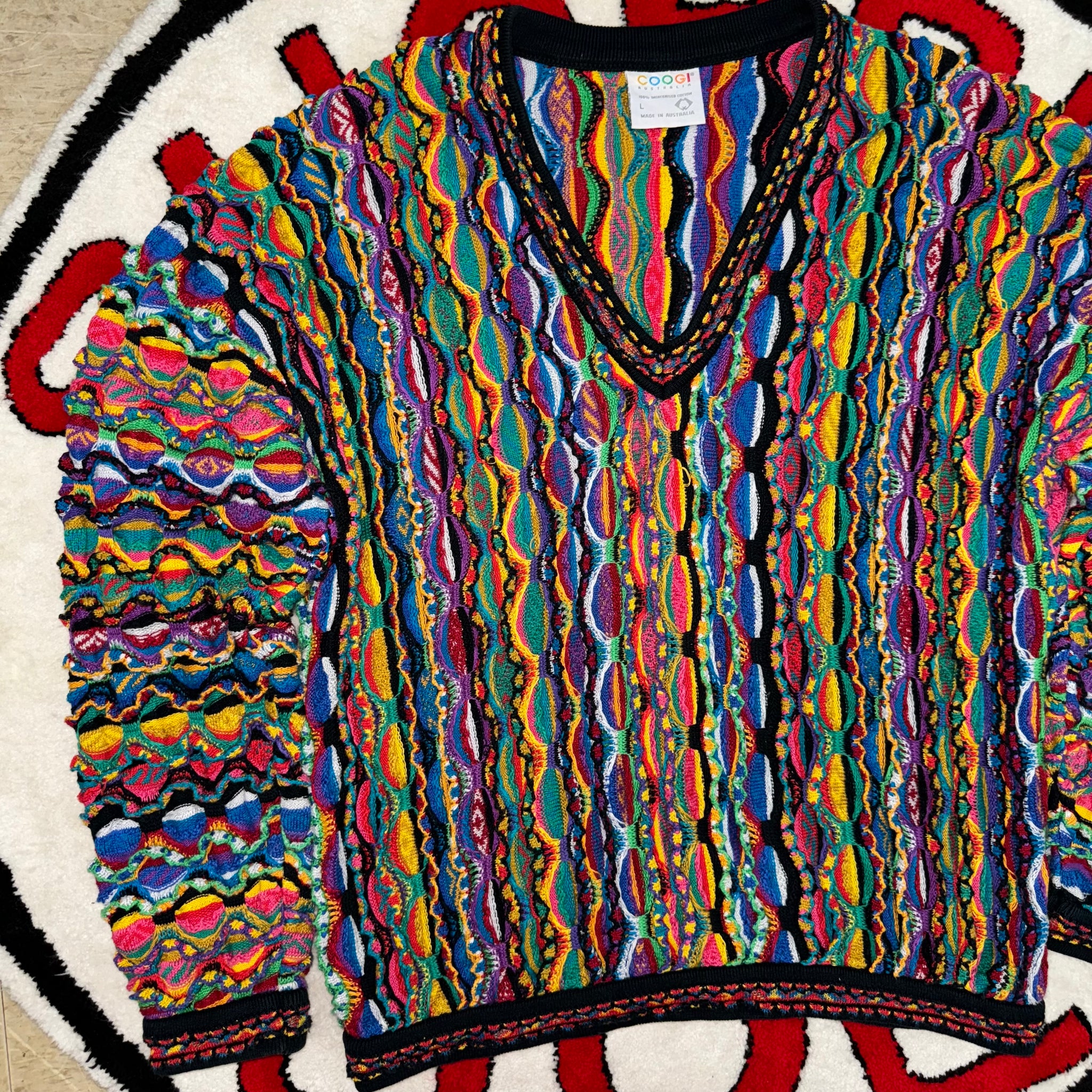 Vintage COOGI “Ruffles” V-Neck