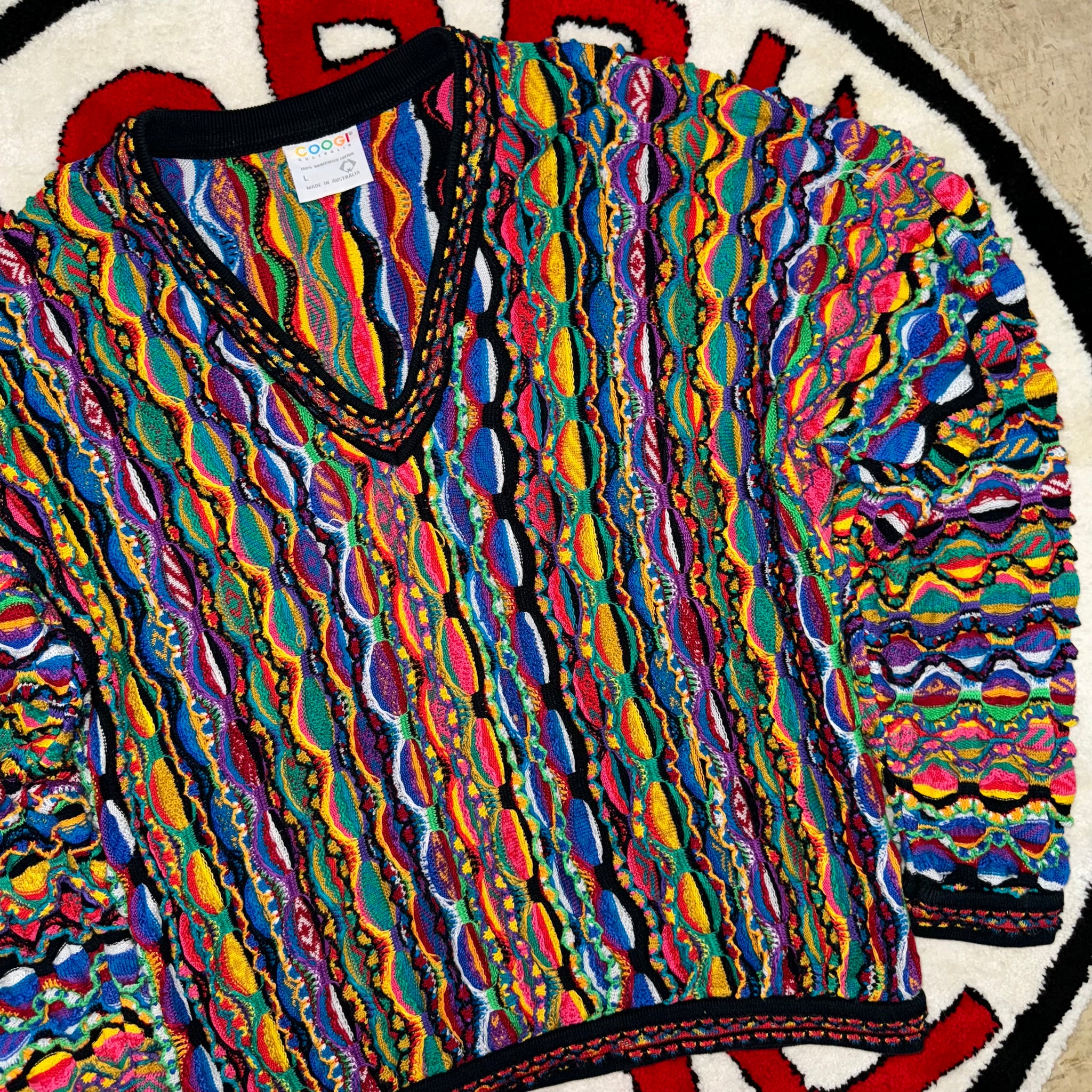 Vintage COOGI “Ruffles” V-Neck