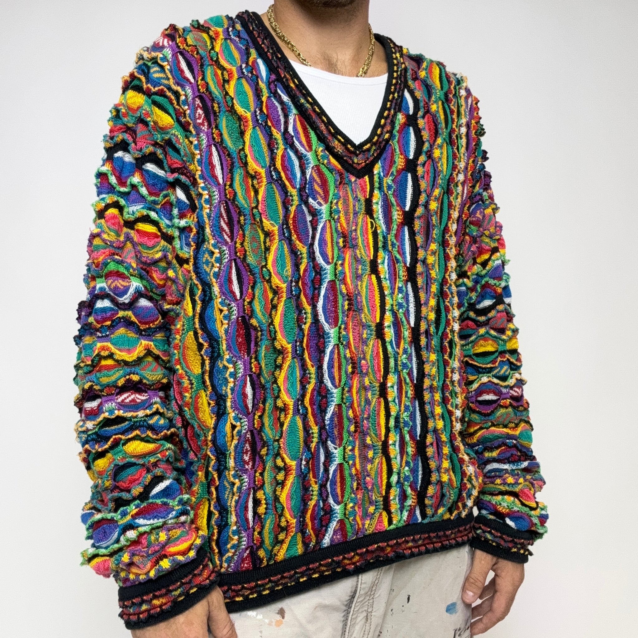 Vintage COOGI “Ruffles” V-Neck